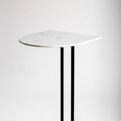 White Marble Top Black Metal Tube Shedir Callisto Side Table, Svetlana Golubeva