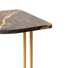 Marble Top Gold Metal Tube Shedir Noctua Side Table By Svetlana Golubeva