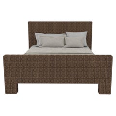Small Bed High Headboard and Footboard, Solid Wood by Sebastiano Zilio