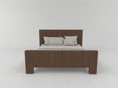Medium Bed High Headboard and Footboard, Solid Wood by Sebastiano Zilio