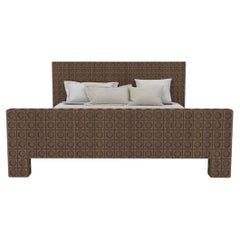 Large Bed High Headboard and Footboard, Solid Wood by Sebastiano Zilio