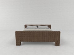Medium Bed Low Headboard and Footboard, Solid Wood by Sebastiano Zilio