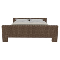 Large Bed Low Headboard and Footboard, Solid Wood by Sebastiano Zilio