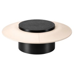 TUTU Low Table in Leather and Black Steel by CHRISTOPHE PERICHON