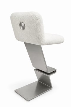 Taburete de bar TEND en tejido bouclé, madera y acero, de EURL CHRISTOPHE PERICHON