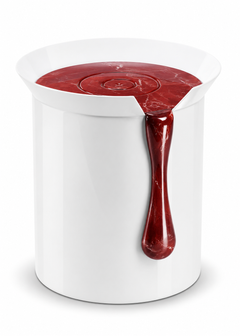 MELT Side Table in Lacquered Steel and Marble by CHRISTOPHE PERICHON