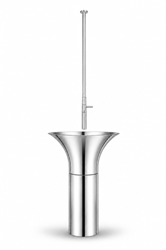 TUL Pedestal Washbasin in Polished Stainless Steel by CHRISTOPHE PERICHON