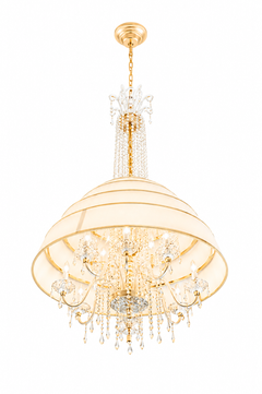 ROB Pendant Lamp in Crystal, Brass & Diffusing Paper by CHRISTOPHE PERICHON