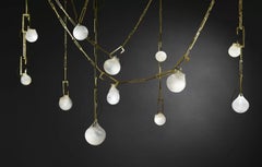 Decorative Brass Glass Pendant Light Nepenthes Complex by Christopher Boots