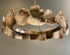 Decorative Brass Quartz Crystal Pendant Light Petra III by Christopher Boots