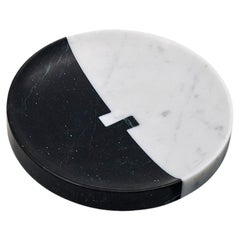 ALCM Decorative Centerpiece in Verde Alpi & Carrara Marbles by Bufalini Design