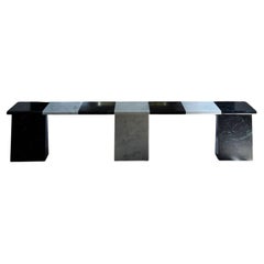 ALCM Rectangular Bench in Verde Alpi & Carrara Marbles by Bufalini Design