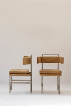 Cris Chair in Brazilian Native Hardwood, Leather & Steel by Gisela Simas