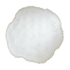 Arbo Ice L Natural-Shaped Wood Mirror, Frosted White Finish by Deknudt Mirrors