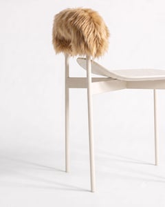 Mule Chair in Off White Painted Steel & Fur by Dendê
