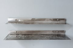 Bent Ultron XM Large Wall Shelf in Brushed Stainless Steel by form & eisen