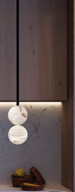Raim Pendant Lamp with 2 Spheres by United Alabaster