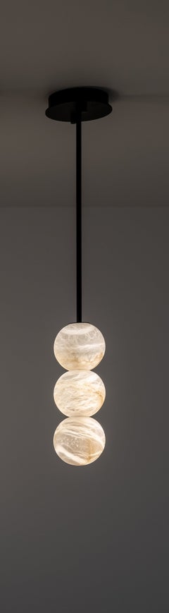 Raim Pendant Lamp with 3 Spheres by United Alabaster