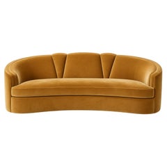 Canapé Josephine 230 de Munna, en tissu jaune moutarde