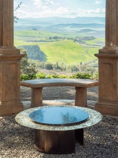 Sole Nero Coffee Table in Brass & Quartzite by La Fucina di Efesto