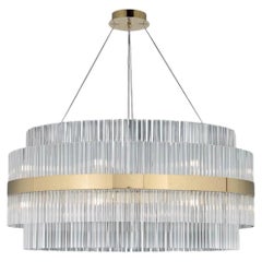 Collection Spiga di Cristallo Chandelier, Metal and Glass, NCS 350 by JAGO
