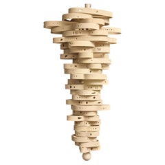 Mouvement Vertical Ivory Clay & Iron Chandelier by Olivia Cognet
