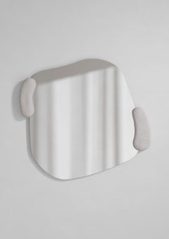 Calco White Square Wall Mirror with White Finish by Deknudt Mirrors