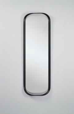 Calligra Wall Mirror with Black Metal Frame by Deknudt Mirrors