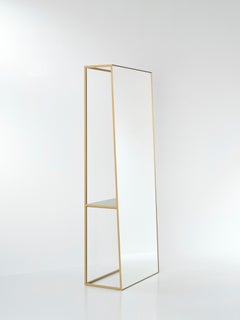 Miroir « Chassis XL Deluxe » avec tablette en marbre vert, par Deknudt Mirrors
