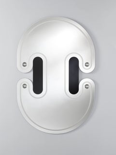 Miroir contemporain « Satellite Silver » en verre, laque et bois, par Deknudt Mirrors