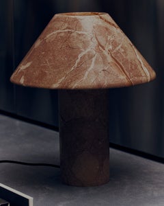 Contemporary Large Breccia Pontificia Pillar Lamp by Henry Wilson