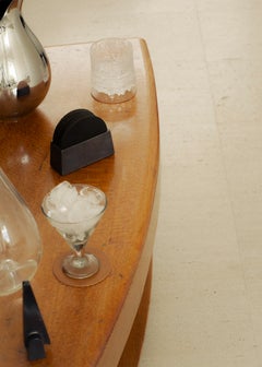 Contemporary Blackened Coaster Holder with Black Coaster Set by Henry Wilson