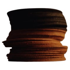 Set of 10 Black Leather Coasters by Henry Wilson