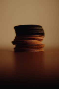 Set of 10 Black Leather Coasters by Henry Wilson