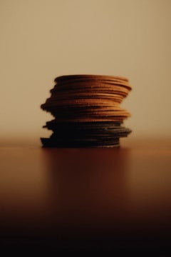 Set of 10 Tan Leather Coasters by Henry Wilson