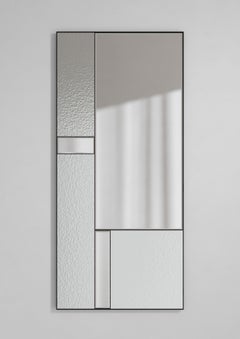 Finestra Deco XL Contemporary Mirror with Black Metal Frame by Deknudt Mirrors