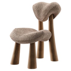 Custom Lamb Dining Chair With Oak Legs by NUMO