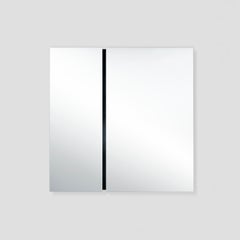 Luna Black Rectangle L Sculptural Black Lacquered Wall Mirror by Deknudt Mirrors