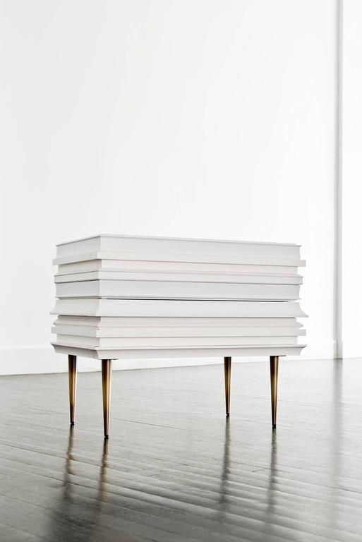 American Luis Pons, Frame Nightstand White For Sale