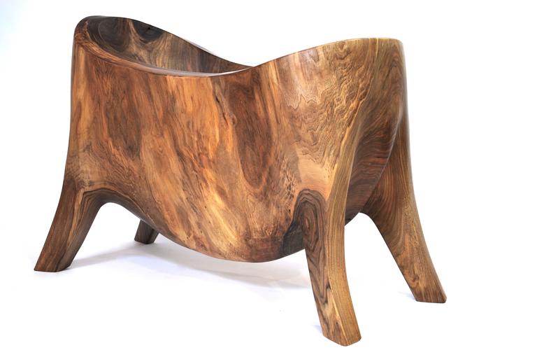 Unique signed bowl by Jörg Pietschmann
Bowl walnut
Measures: H 73 x W 108 x D 60 cm
Crafted from a huge very old European walnut tree. Polished oil finish.

In Pietschmann’s sculptures, trees that for centuries were part of a landscape and