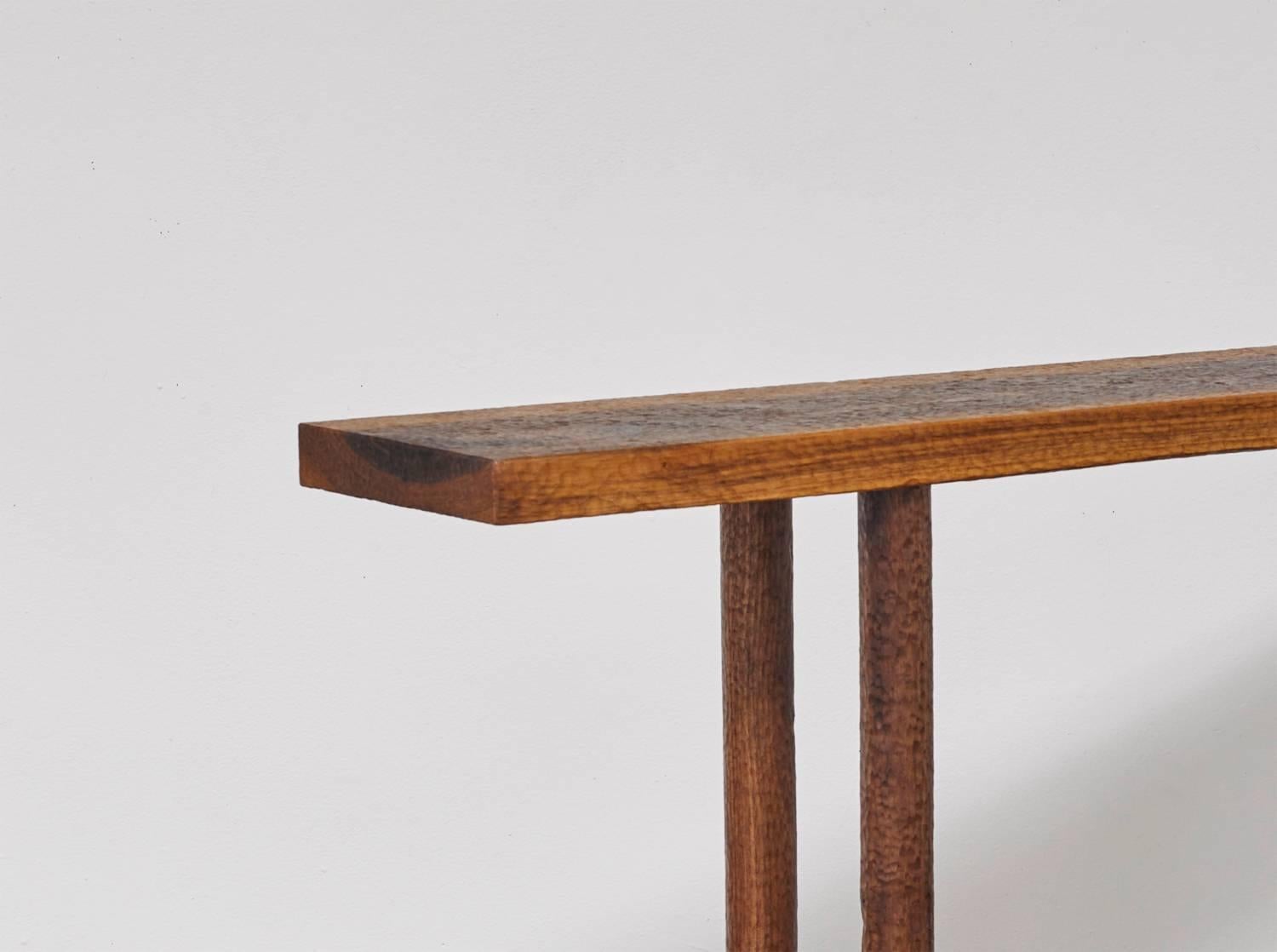 Walnut console table by Evan Fay
Measures: W 42