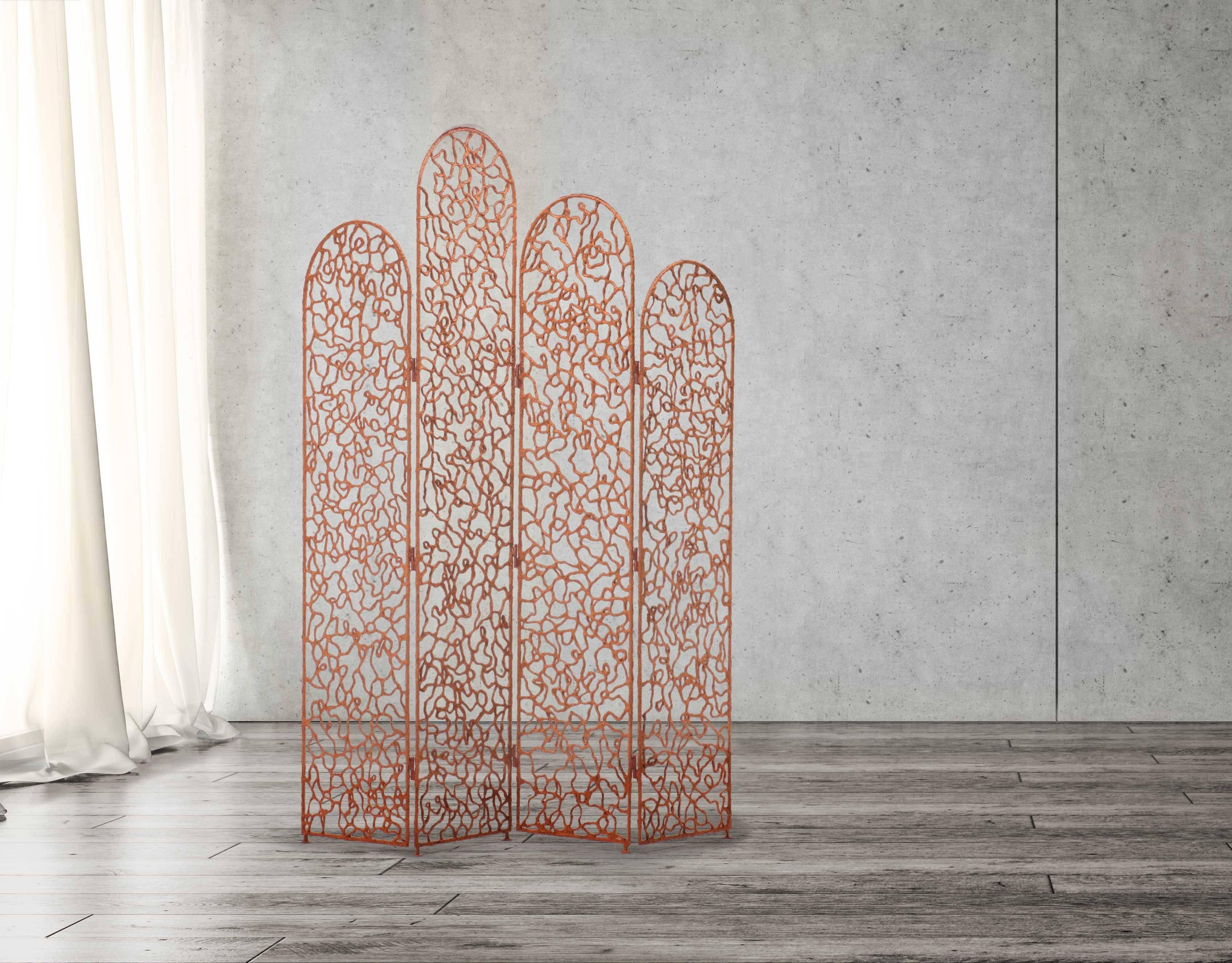 Nori screen designed by Kenneth Cobonpue

Emulating the natural pattern of its namesake––each piece––individually bent by hand is then coated with Salago fiber creating a beautiful shroud of tranquility.
Nori emulates the natural growth pattern