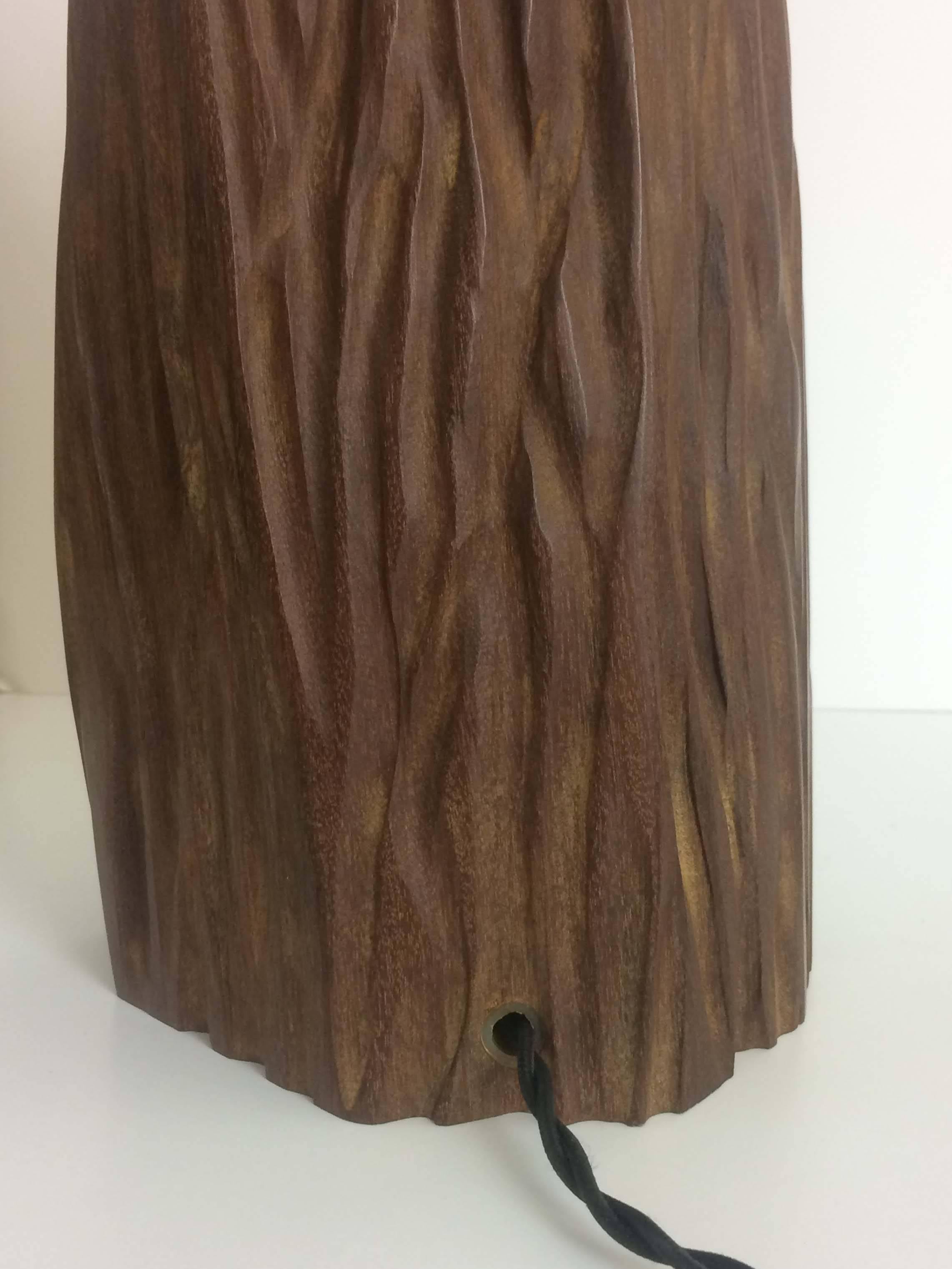Organic Modern Hand-Sculpted Tabebuia Table Lamp, Unique Signed by Julien Barrault