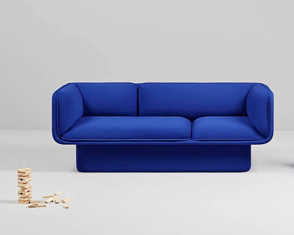 Organic Modern Block Blue Sofa, Studio Mut