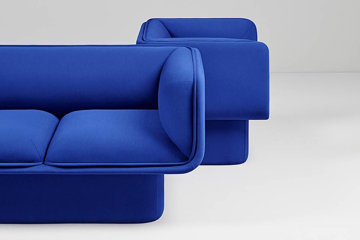 Post-Modern Block Blue Armchair, Studio Mut