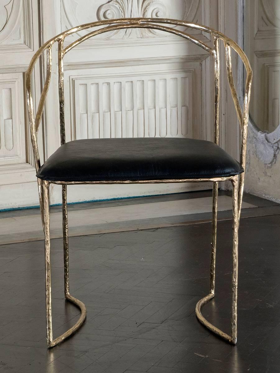 Chair by Masaya
Dimensions: 79 x 56 x 48 cm
Brass
Handsculpted.
 
