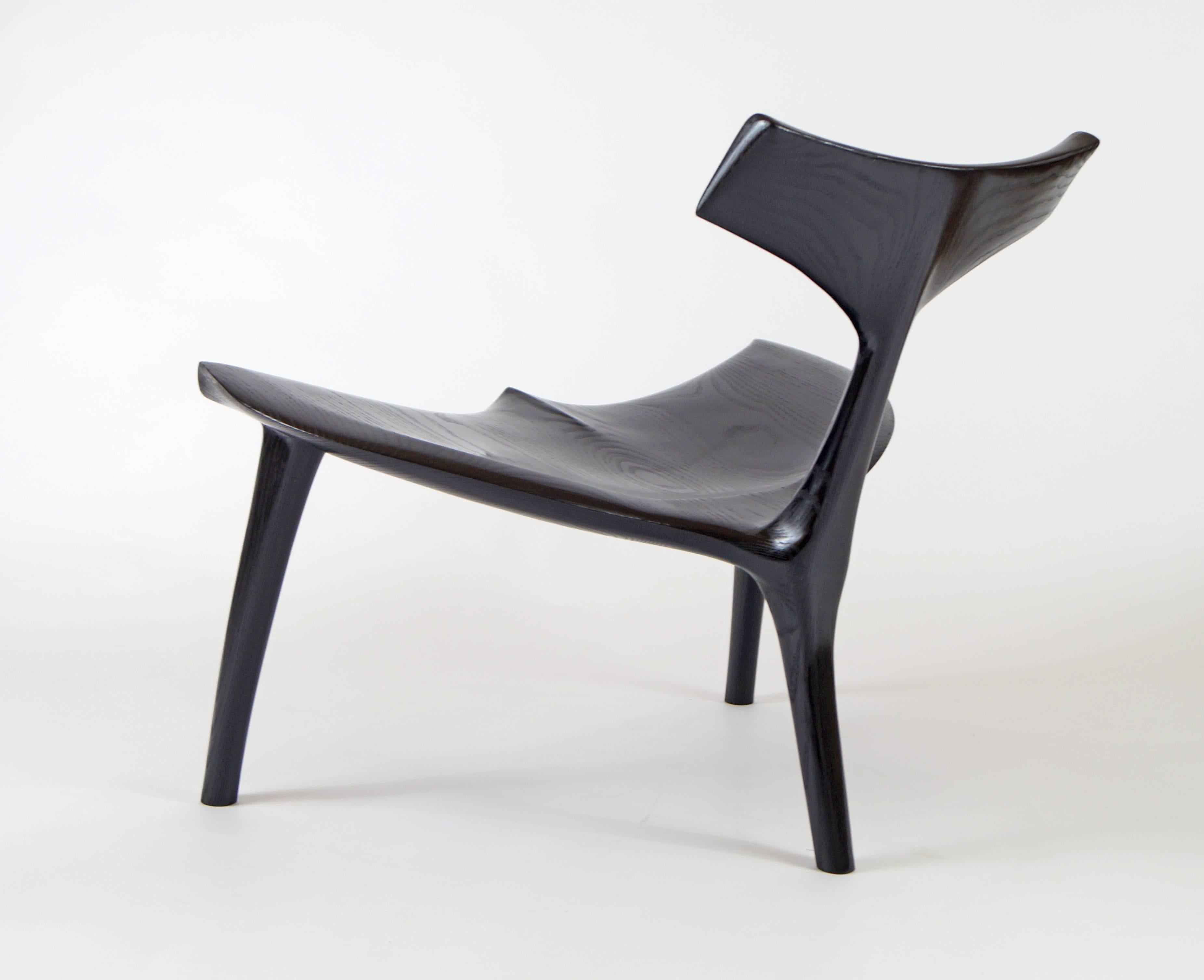 Black Ash Whale Chair MS82, Handcrafted and Designed by Morten Stenbaek In New Condition In Geneve, CH