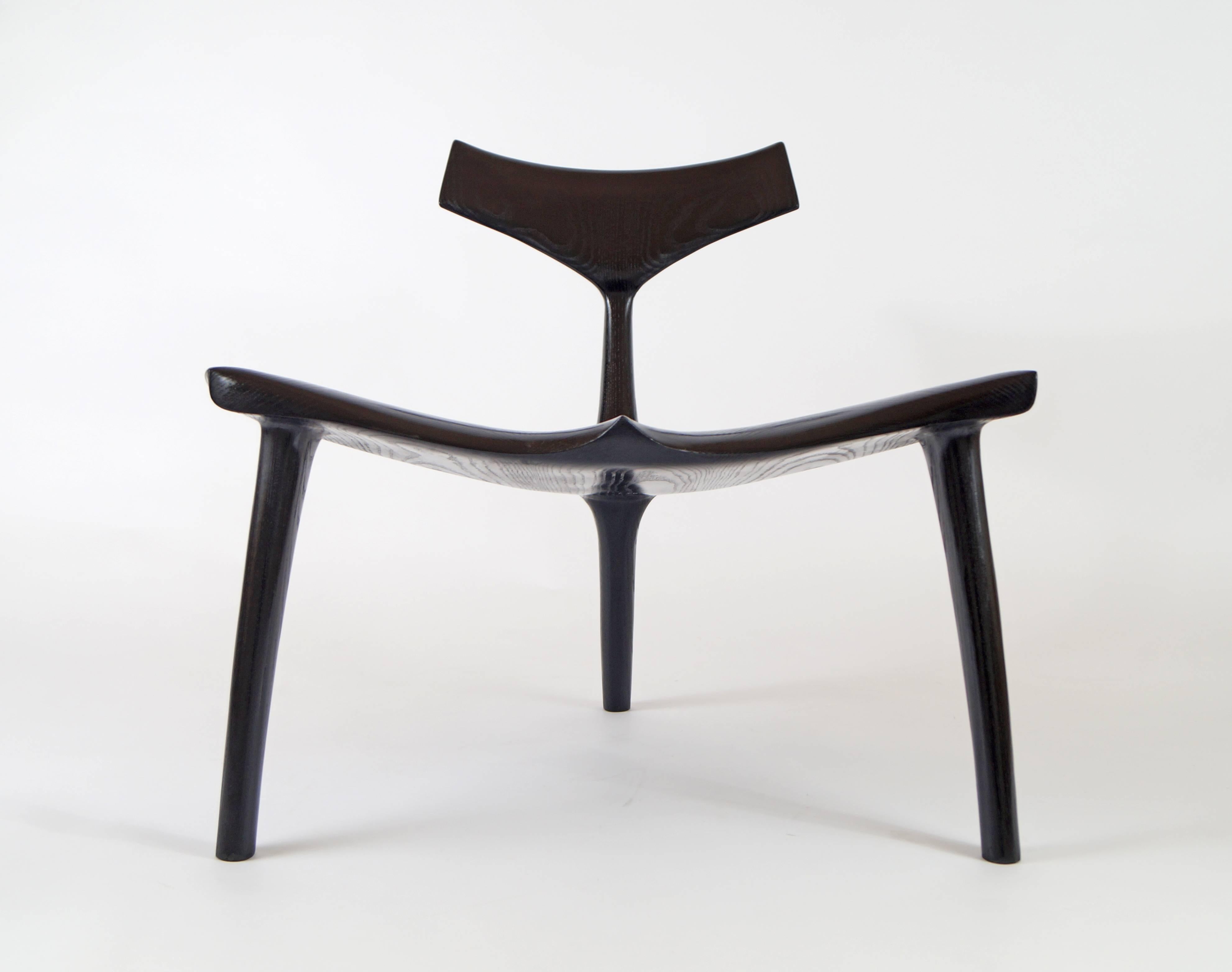 Modern Black Ash Whale Chair MS82, Handcrafted and Designed by Morten Stenbaek