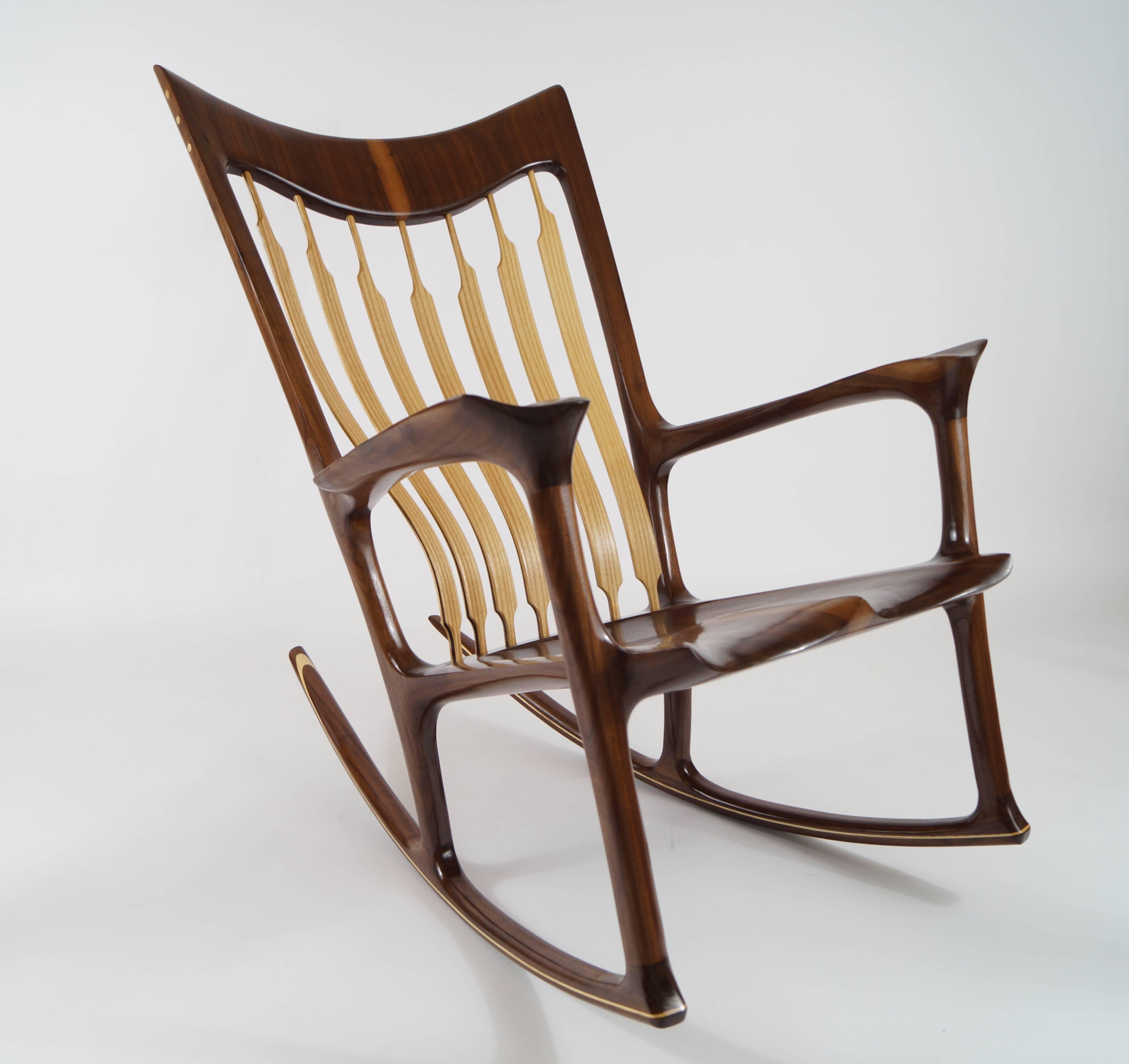 Walnut Rocking Chair, Handcrafted and Designed by Morten Stenbaek