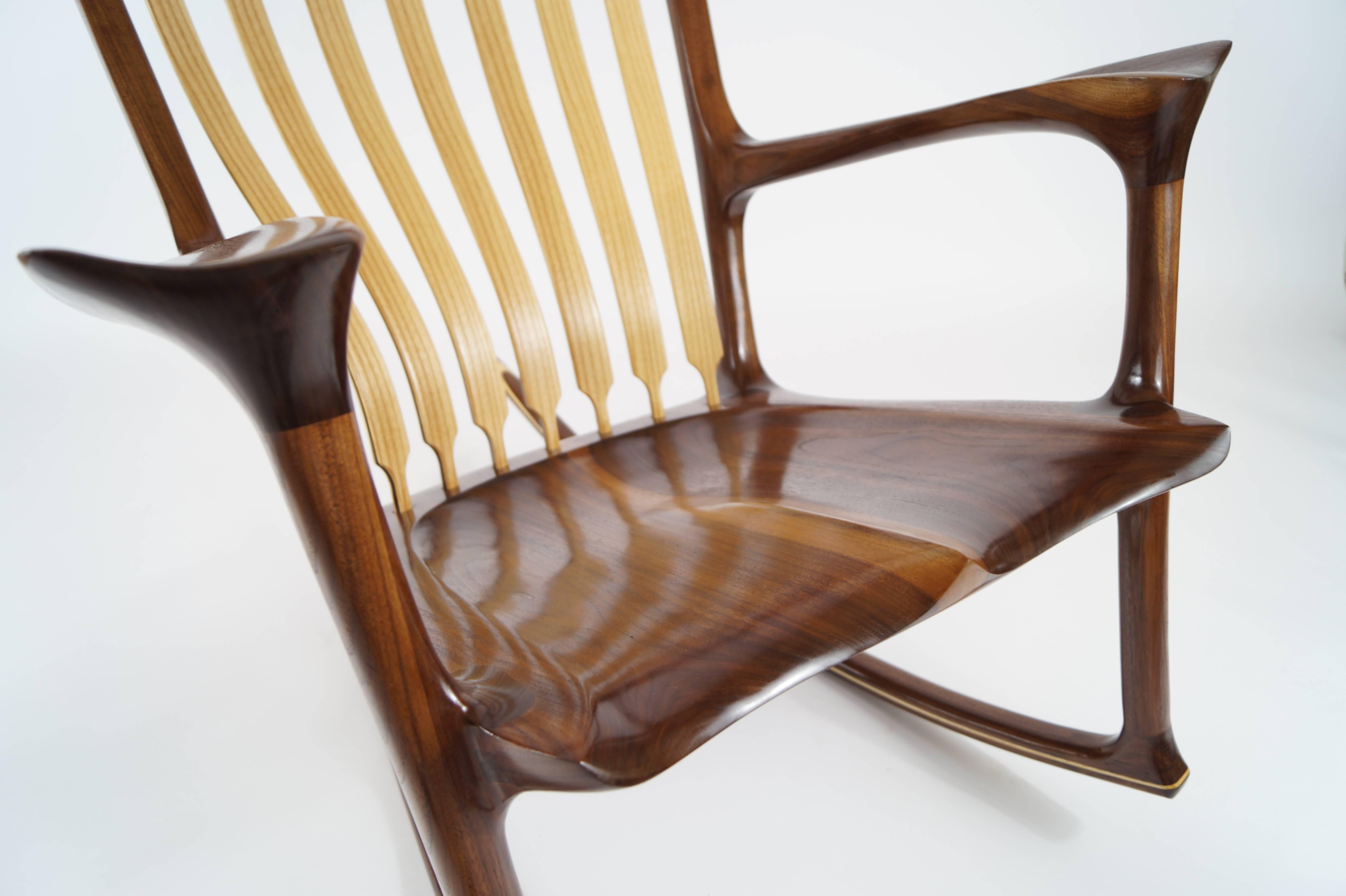 Rocking Chair, Handcrafted and Designed by Morten Stenbaek In New Condition In Geneve, CH